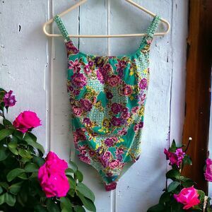 NWT Anita Women's One Piece Swimsuit Swimwear‎ C cup size 14 floral purple